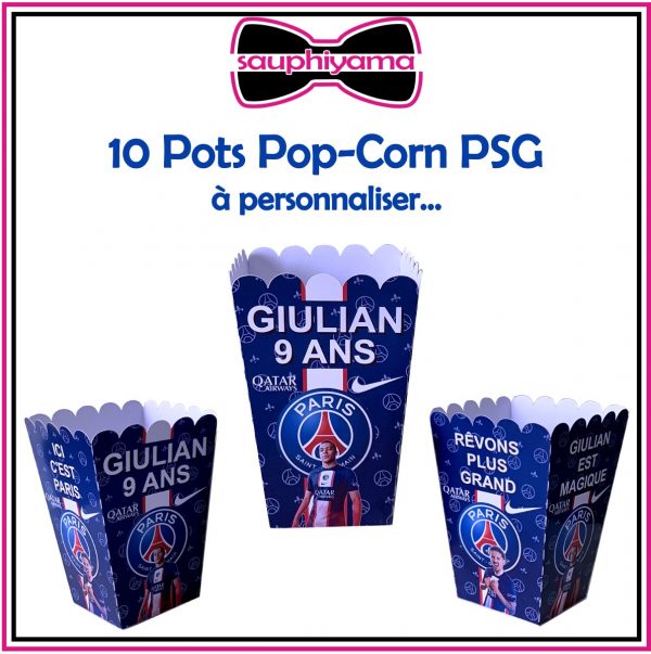 pot pop-corn PSG personnalisé sauphiyama