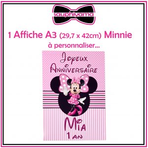 Affiche A3 minnie personnalisé sauphiyama