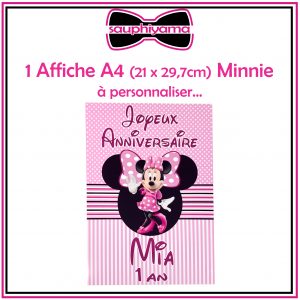 Affiche A4 minnie personnalisé sauphiyama