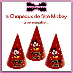 chapeau fête mickey personnalisé sauphiyama
