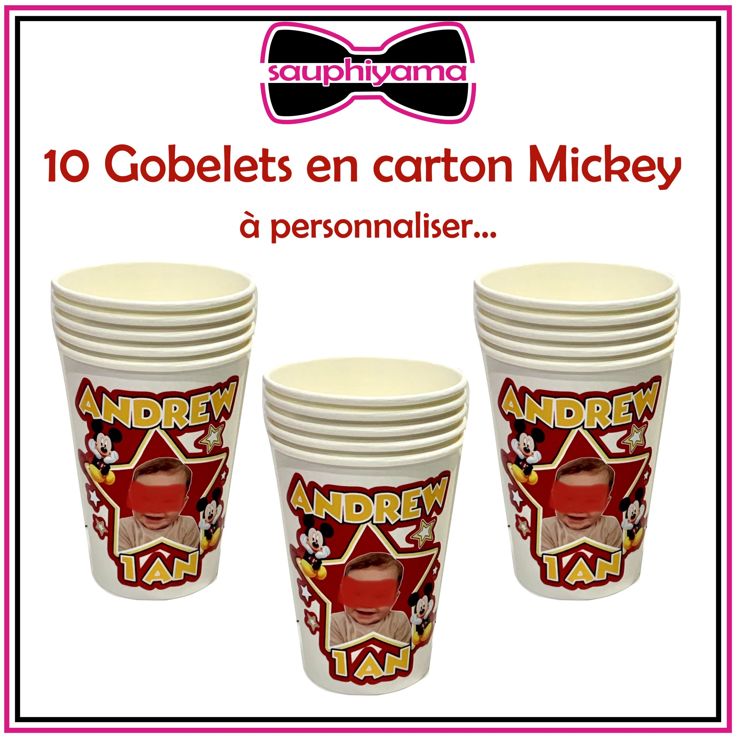 5 Mini pots Nutella Mickey à personnaliser - Personnalisez vos