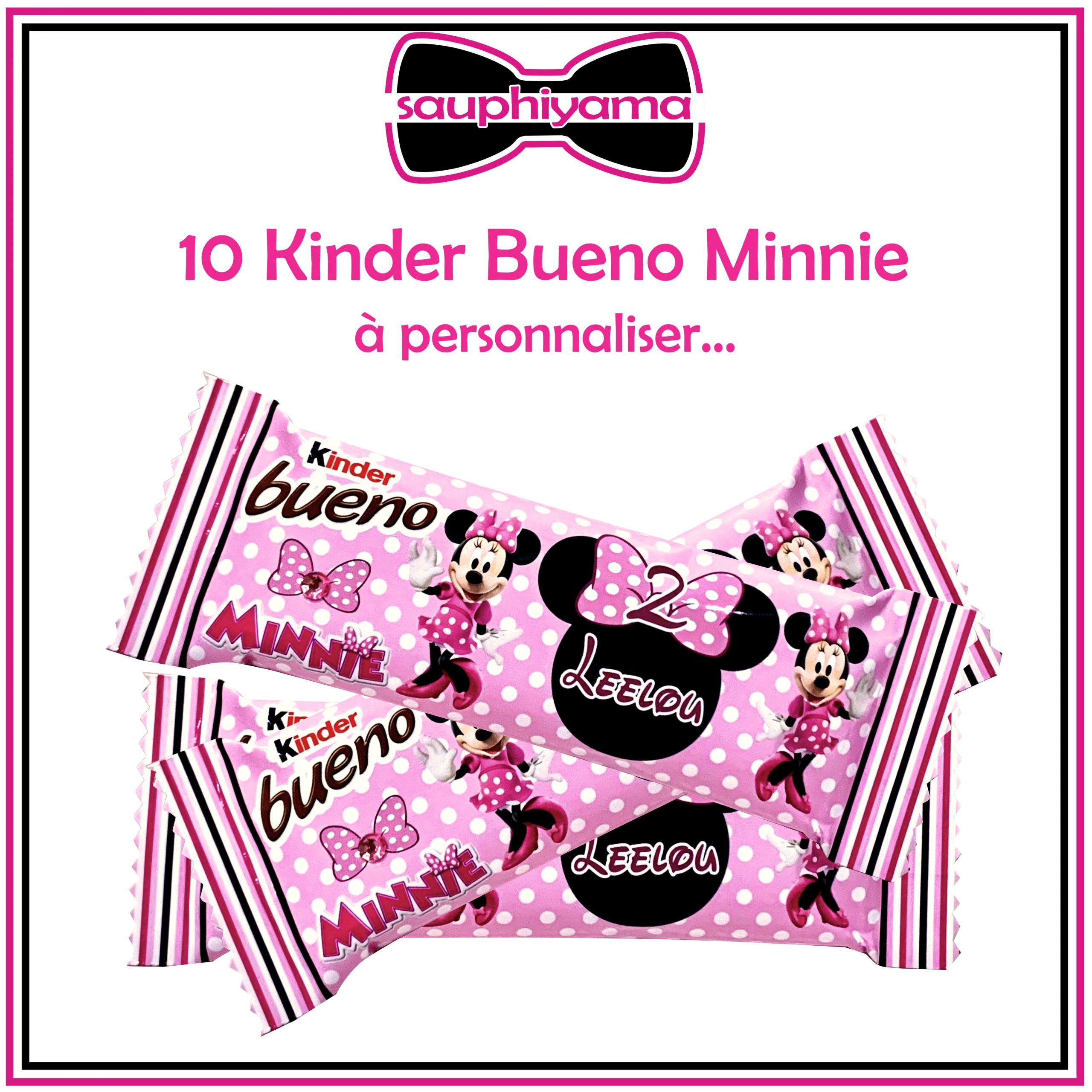 10 Kinder Bueno Minnie à personnaliser - Personnalisez vos