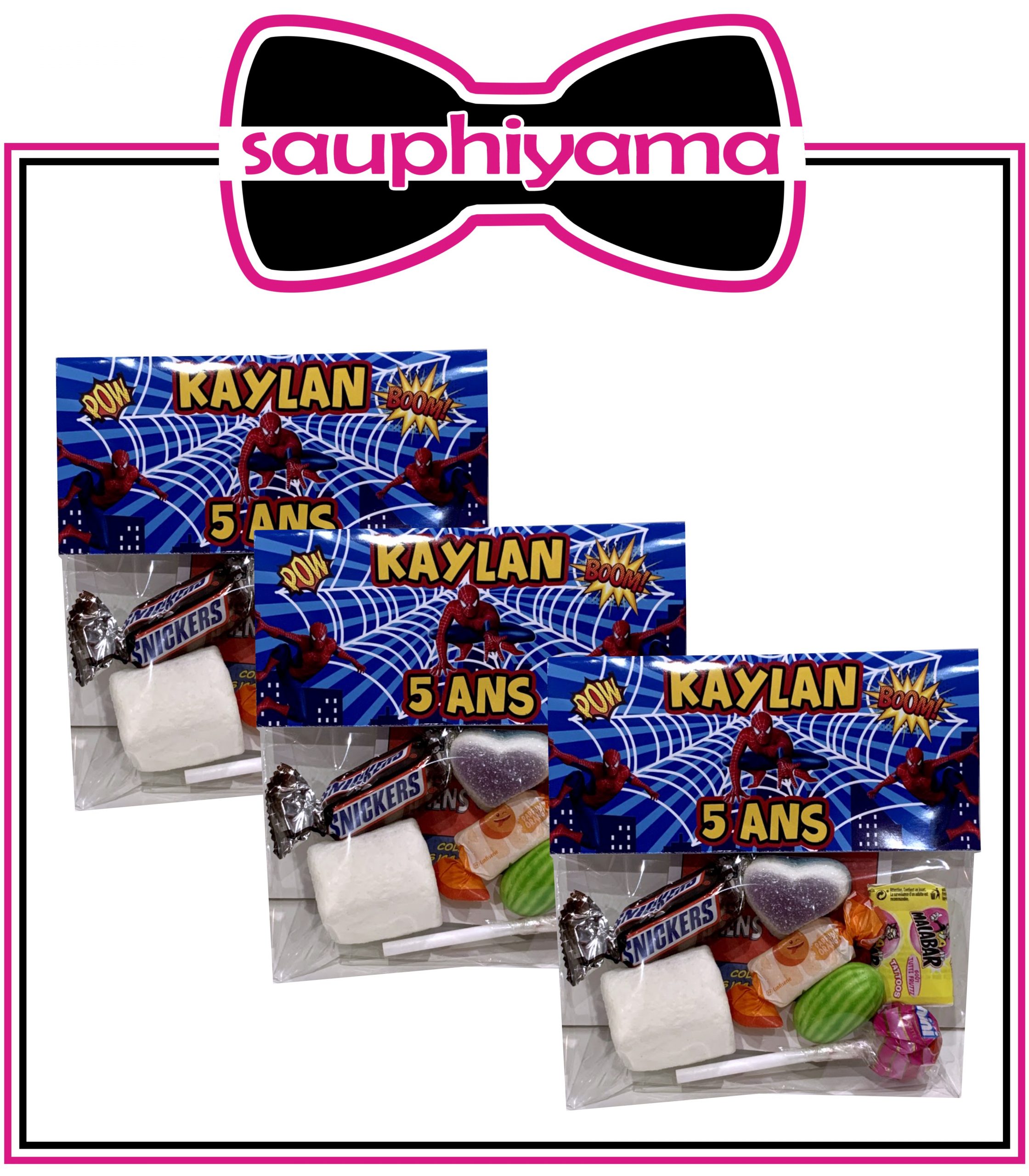10 Sachets de bonbons Spiderman à personnaliser – Image 3