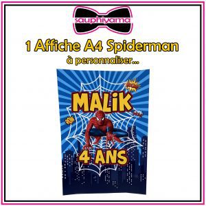 affiche spiderman personnalisé sauphiyama