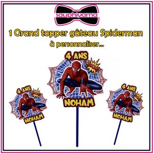 topper gâteau spiderman personnalisé sauphiyama