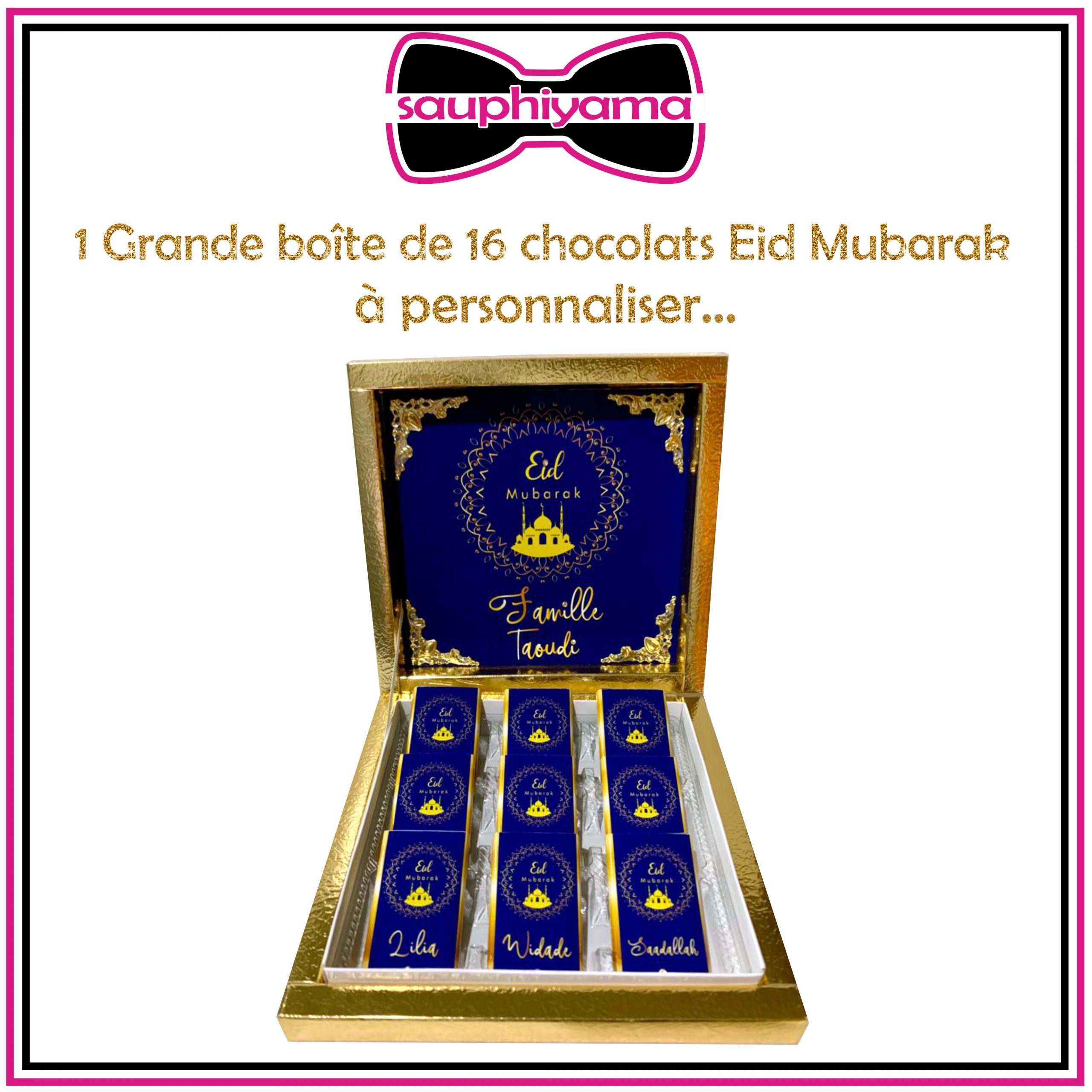 Boîte de chocolats L Eid Mubarak - Sans Alcool | Musulman | Boite Chocolat  à offrir | Halal | Aid Moubarak | Femme | Homme | Cadeau original | Garçon