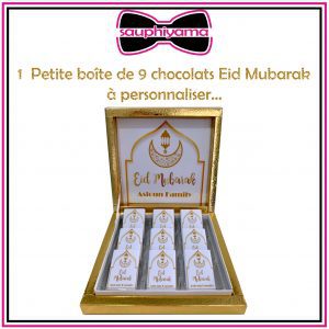Boîte chocolat Eid Mubarak personnalisé sauphiyama