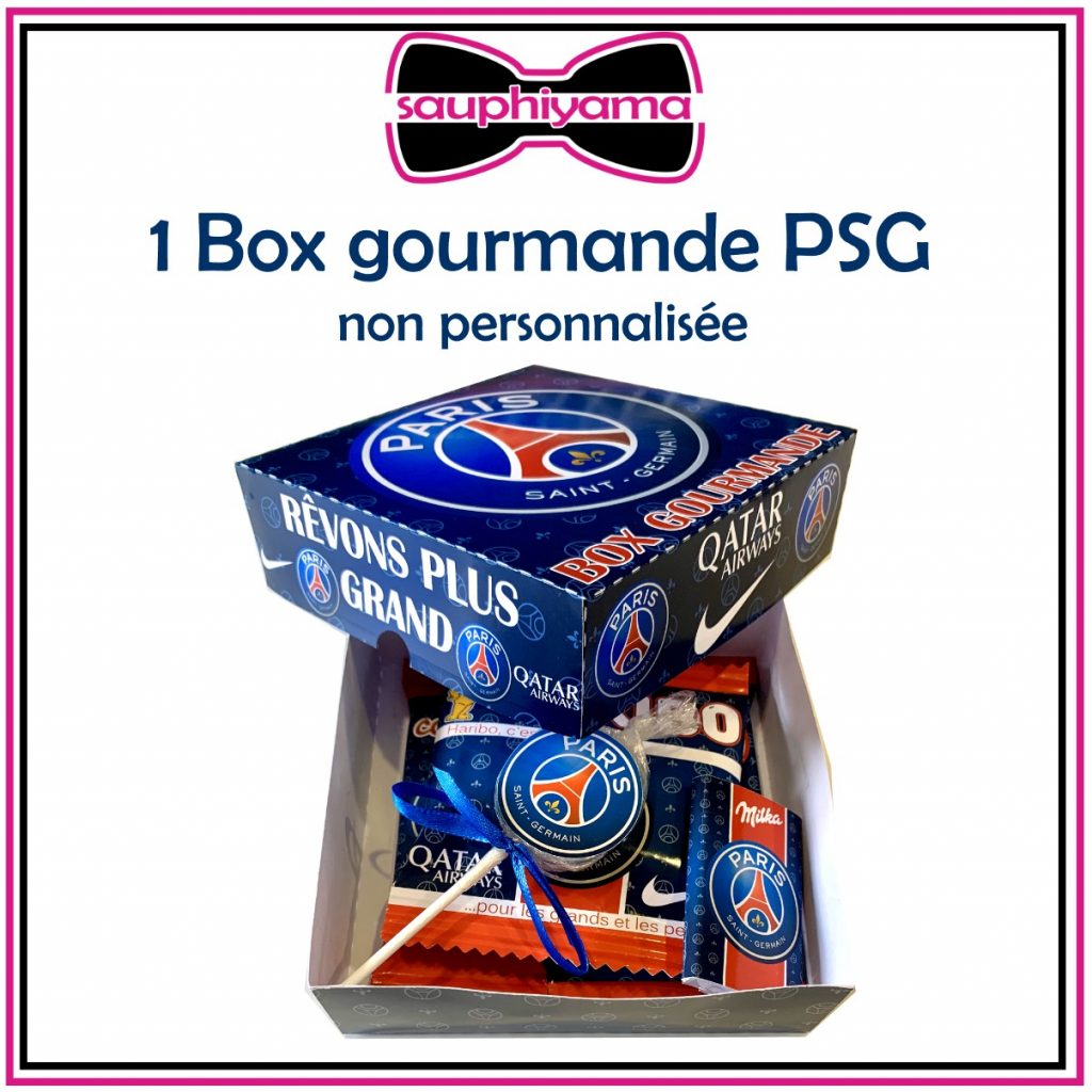 PSG personnalisé coffret box cadeaux kinder chocolats anniversaire fête garçon football prénom